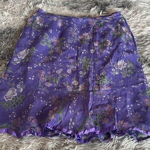 C—April Cornell Vintage Purple Floral  Skirt